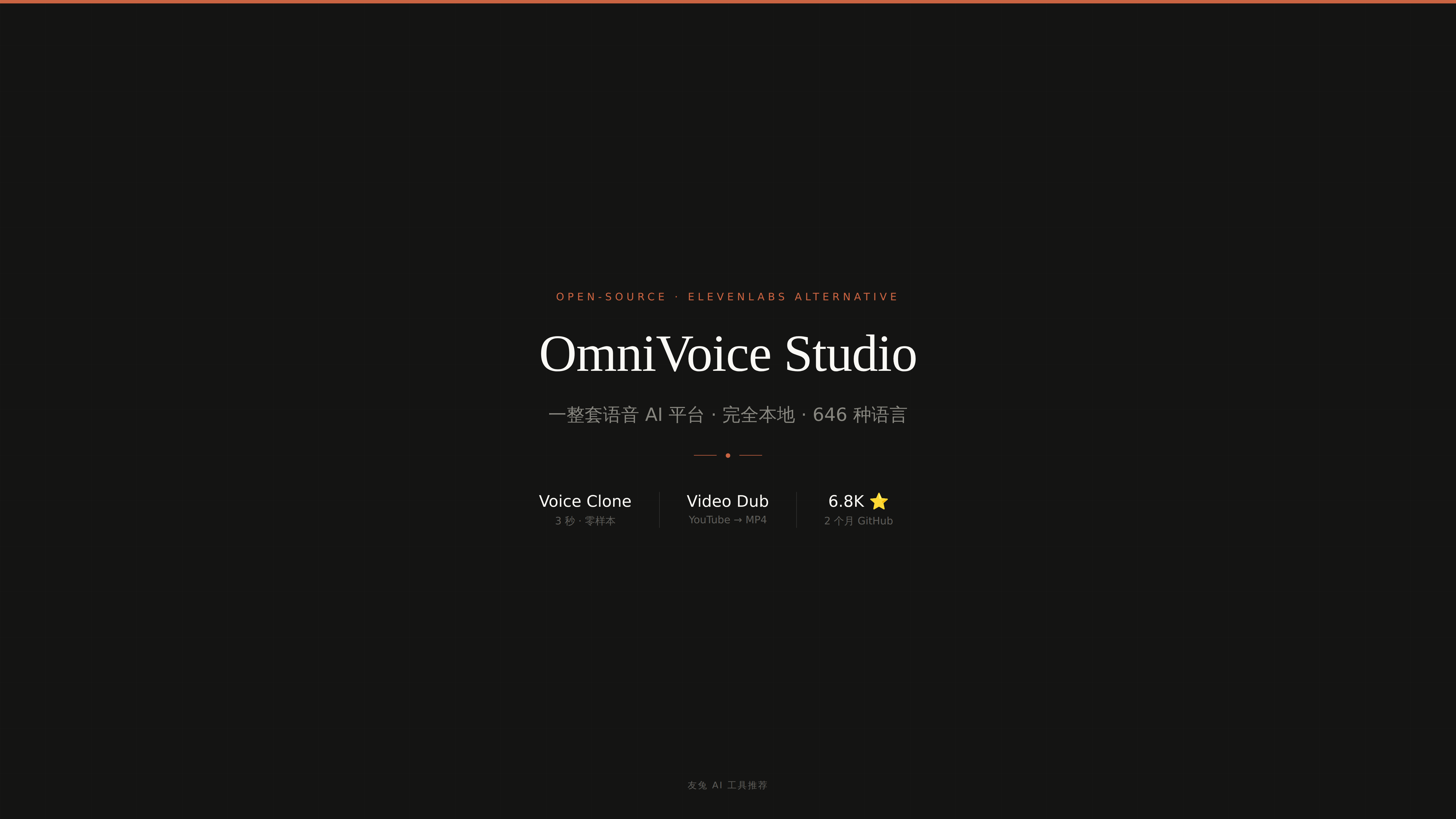 OmniVoice Studio：开源 ElevenLabs 替代，本地语音 AI 平台